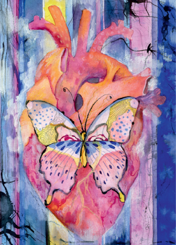 Print de arta: Inima cu fluture