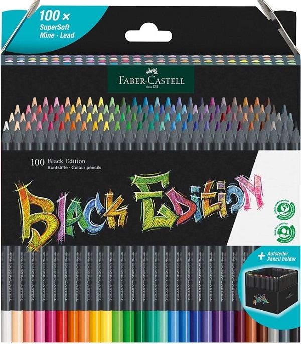 Creioane colorate 100 culori. Black Edition