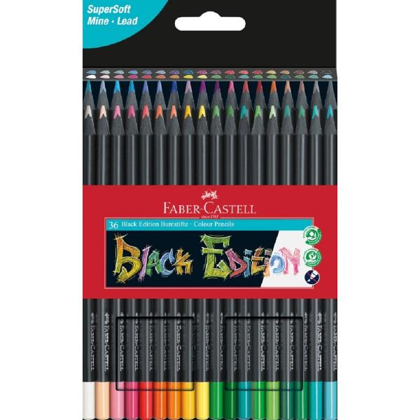Creioane colorate 36 culori. Black Edition