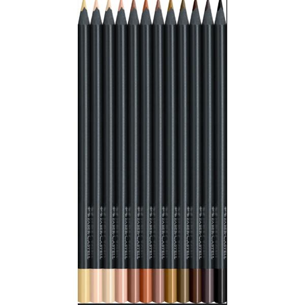 Creioane colorate 12 culori. Skin Tones. Black Edition