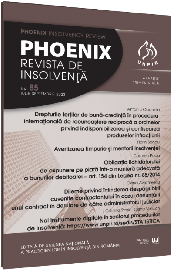 Phoenix. Revista de insolventa. Nr.85 Iulie-Septembrie 2023