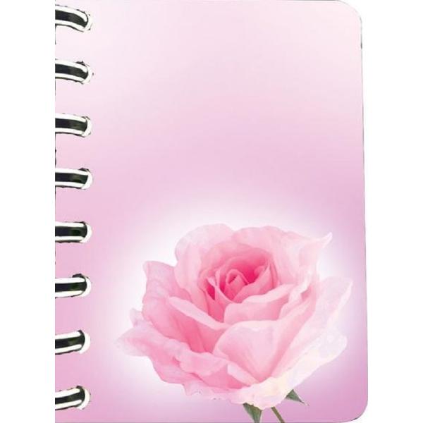 Carnet cu spirala: Trandafir roz-pal