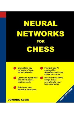 Coperta cărții 'Neural Networks For Chess: The magic of deep and reinforcementlearning revealed - Dominik Klein'