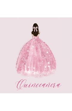 Coperta cărții 'Quinceanera Guest Book with pink dress - Lulu And Bell'