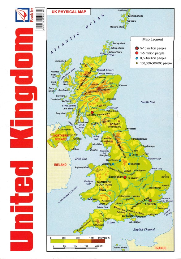 United Kingdom - Uk Physical Map