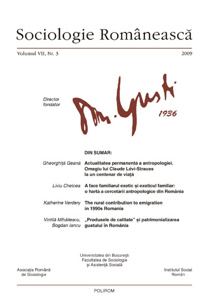 Coperta cărții 'Sociologie romaneasca - Vol. VII, Nr. 3-2009'