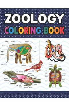 Poza produsului Zoology Coloring Book: Zoology Self Test Guide for Anatomy Students. Animal Art & Anatomy Workbook for Kids & Adults. Perfect Gift for Zoolog - Darjeylone Publication