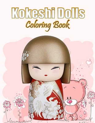 Coperta cărții 'Kokeshi Dolls Coloring Book: A Creative Journey through Japanese Folk Art - Haya Precious'