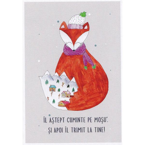 Carte postala: Vulpita. Il astept cuminte pe Mosu'