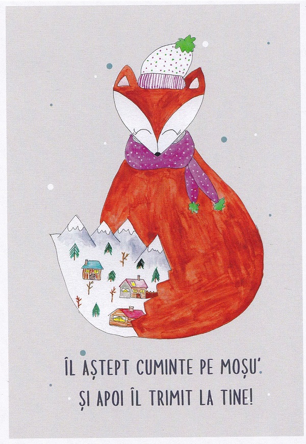 Carte postala: Vulpita. Il astept cuminte pe Mosu'