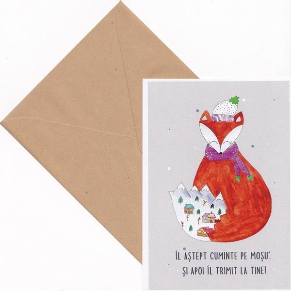 Carte postala: Vulpita. Il astept cuminte pe Mosu'