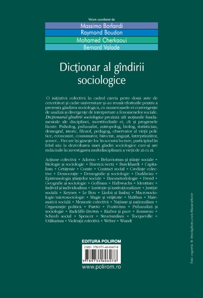 Coperta cărții 'Dictionar al gandirii sociologice'