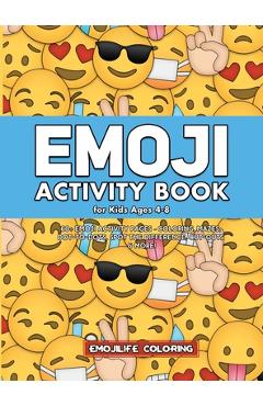 Poza produsului Emoji Activity Book for Kids Ages 4-8: 60+ Emoji Activity Pages - Coloring, Mazes, Dot-to-Dots, Spot the Difference, Cut-outs & More! - Emojilife Coloring