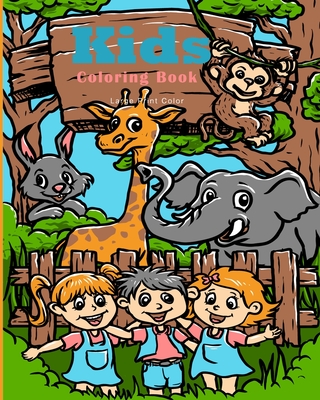 Large Print Color Kids Coloring Book: Jungle Animals and Great Gift for Boys & Girls, Ages 4-8 - Treeda Press
