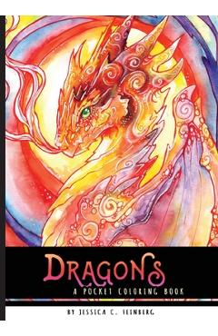 Coperta cărții 'Dragons Pocket Coloring Book - Jessica Feinberg'