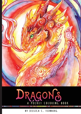 Coperta cărții 'Dragons Pocket Coloring Book - Jessica Feinberg'