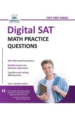 Coperta cărții 'Digital SAT Math Practice Questions - Vibrant Publishers'