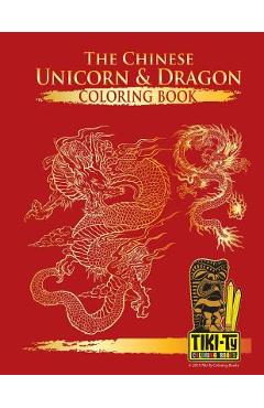Coperta cărții 'The Chinese Unicorn & Dragon coloring book - Tyler Rea'