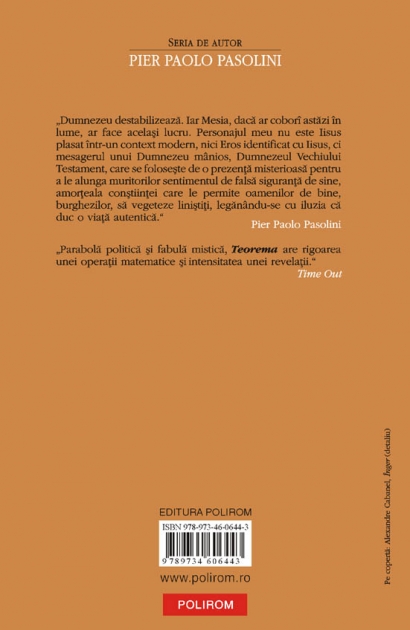 Coperta cărții 'Teorema - Pier Paolo Pasolini'