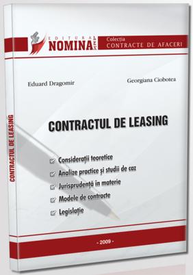 Coperta cărții 'Contractul De Leasing - Eduard Dragomir, Georgiana Ciobotea'