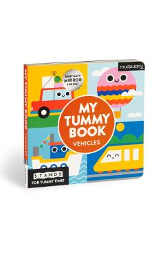 Coperta cărții 'Vehicles My Tummy Book - Mudpuppy'