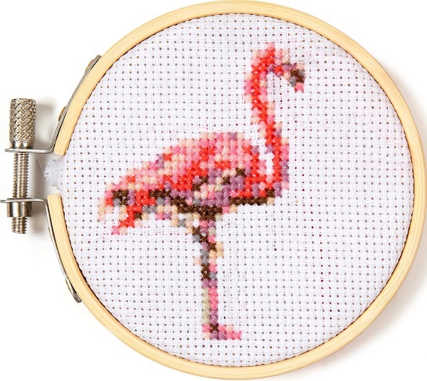 Mini kit de brodat: Flamingo