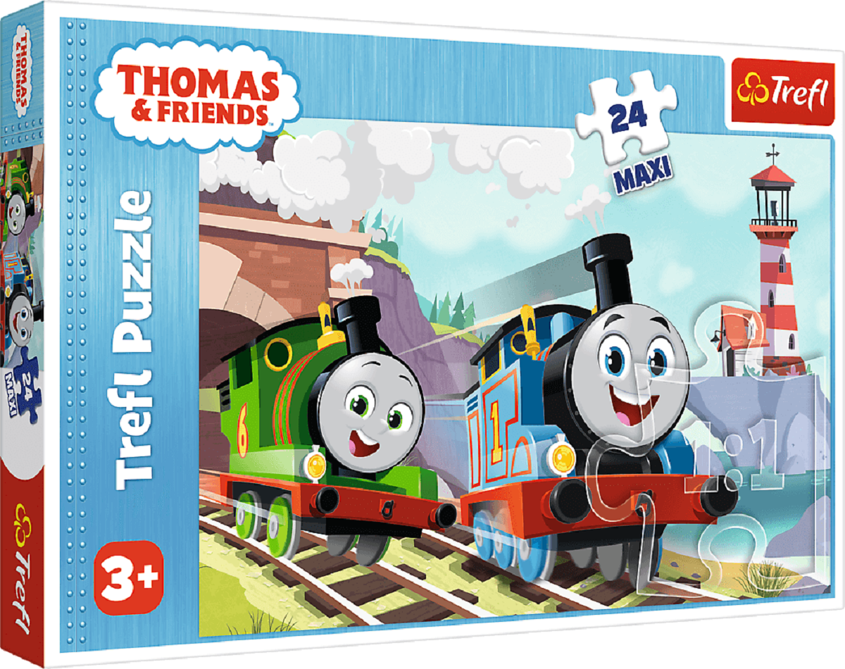 Puzzle 24 maxi. Thomas Tom si Percy pe linii