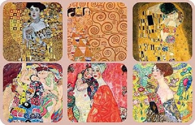Set 6 suporturi pahare: Gustav Klimt