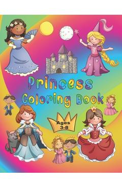 Coperta cărții 'Princess Coloring Book: 50 princesses to color by kids ages 3-8 - Maria Edition'
