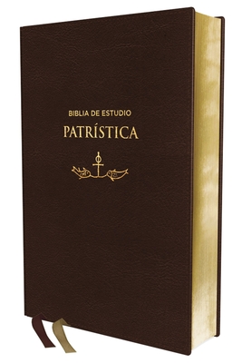 Coperta cărții 'Reina Valera Revisada, Biblia de Estudio Patrística, Leathersoft, Marrón, Interior a DOS Colores, Palabras de Jesús En'