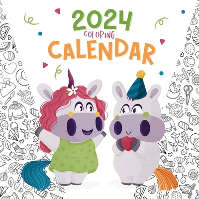 2024 Coloring Calendar: Unicorns Coloring Book - Lily Heart
