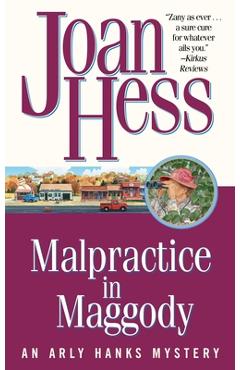 Coperta cărții 'Malpractice in Maggody - Joan Hess'