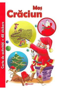 Coperta cărții 'Carte de activități cu 48 stickere: Moș Crăciun'