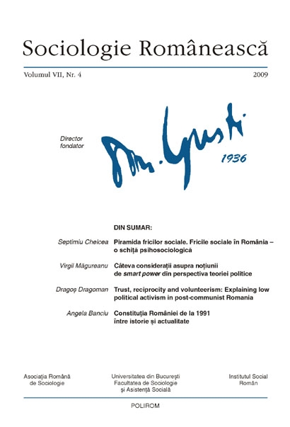 Coperta cărții 'Sociologie romaneasca - Vol. VII, Nr. 4-2009'