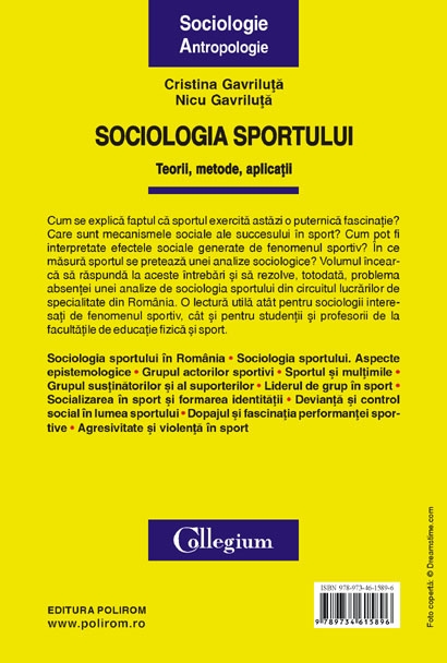 Coperta cărții 'Sociologia sportului - Cristina Gavriluta, Nicu Gavriluta'