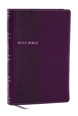 NKJV Personal Size Large Print Bible with 43,000 Cross References, Purple Leathersoft, Red Letter, Comfort Print - Thomas Nelson