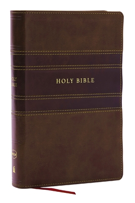 NKJV Personal Size Large Print Bible with 43,000 Cross References, Brown Leathersoft, Red Letter, Comfort Print - Thomas Nelson