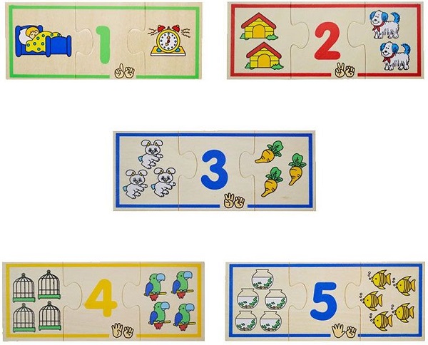 Puzzle din lemn: Invatam numerele