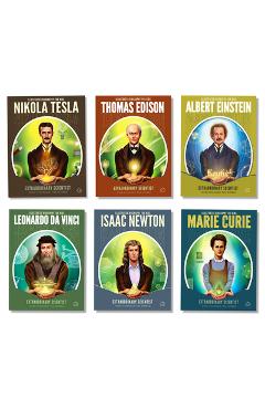 Coperta cărții 'Illustrated Biography for Kids: Extraordinary Scientists Who Changed the World: Set of 6 Books - Wonder House Books'