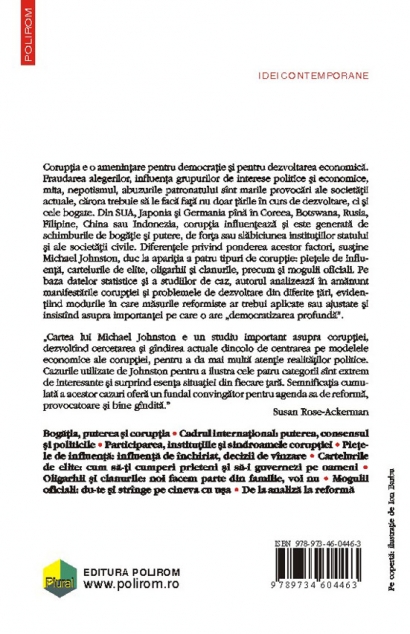Coperta cărții 'Coruptia si formele sale. Bogatie, putere si democratie - Michael Johnston'