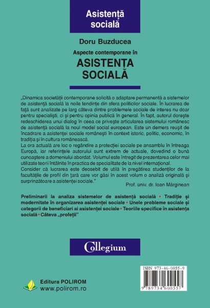 Coperta cărții 'Aspecte contemporane in asistenta sociala - Doru Buzducea'