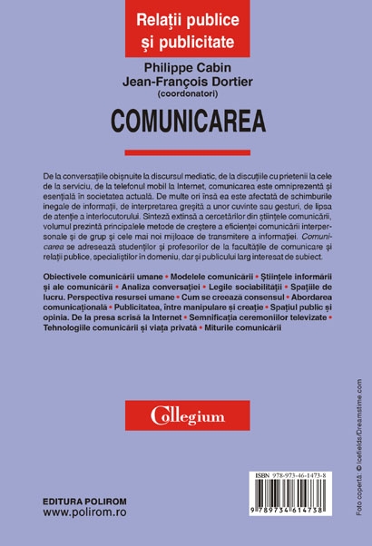 Coperta cărții 'Comunicarea - Philippe Cabin, Jean-Francois Dortier'