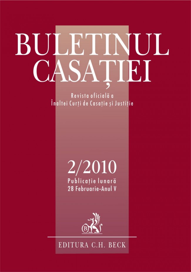 Coperta cărții 'Buletinul Casatiei - 2/2010'