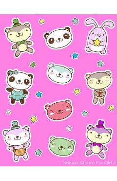 Coperta cărții 'Sticker Album For Girls: 100 Plus Pages For PERMANENT Sticker Collection, Activity Book For Girls, Pink - 8.5 by 11 -'