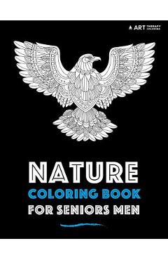Poza produsului Nature Coloring Book For Seniors Men - Art Therapy Coloring