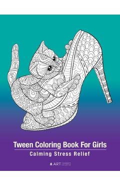 Poza produsului Tween Coloring Book For Girls: Calming Stress Relief: Colouring Pages For Relaxation, Preteens, Ages 8-12, Detailed Zendoodle Drawings, Relaxing Art - Art Therapy Coloring