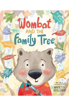 Coperta cărții 'Wombat and the Family Tree - Marietta Apollonio'