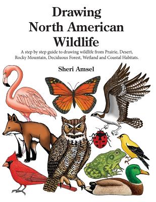 Drawing North American Wildlife: A step by step guide to drawing wildlife from Prairie, Desert, Rocky Mountain, Deciduous Forest, Wetland and Coastal - Sheri Amsel