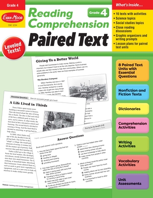 Reading Comprehension: Paired Text, Grade 4 Teacher Resource - Evan-moor Corporation