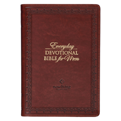 NLT Holy Bible Everyday Devotional Bible for Men New Living Translation, Vegan Leather, Burgundy Debossed - Christian Art Gifts